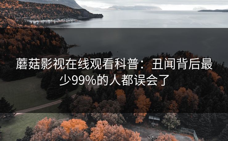 蘑菇影视在线观看科普：丑闻背后最少99%的人都误会了